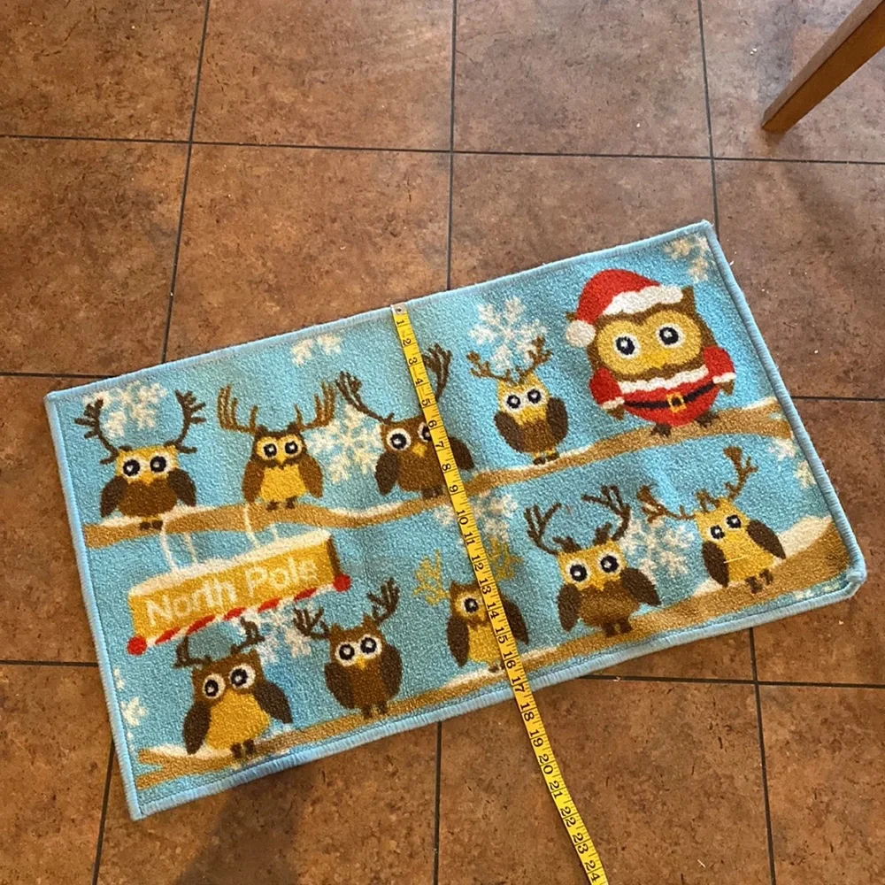 🎄Super cute Owl North Pole rug! 🎄